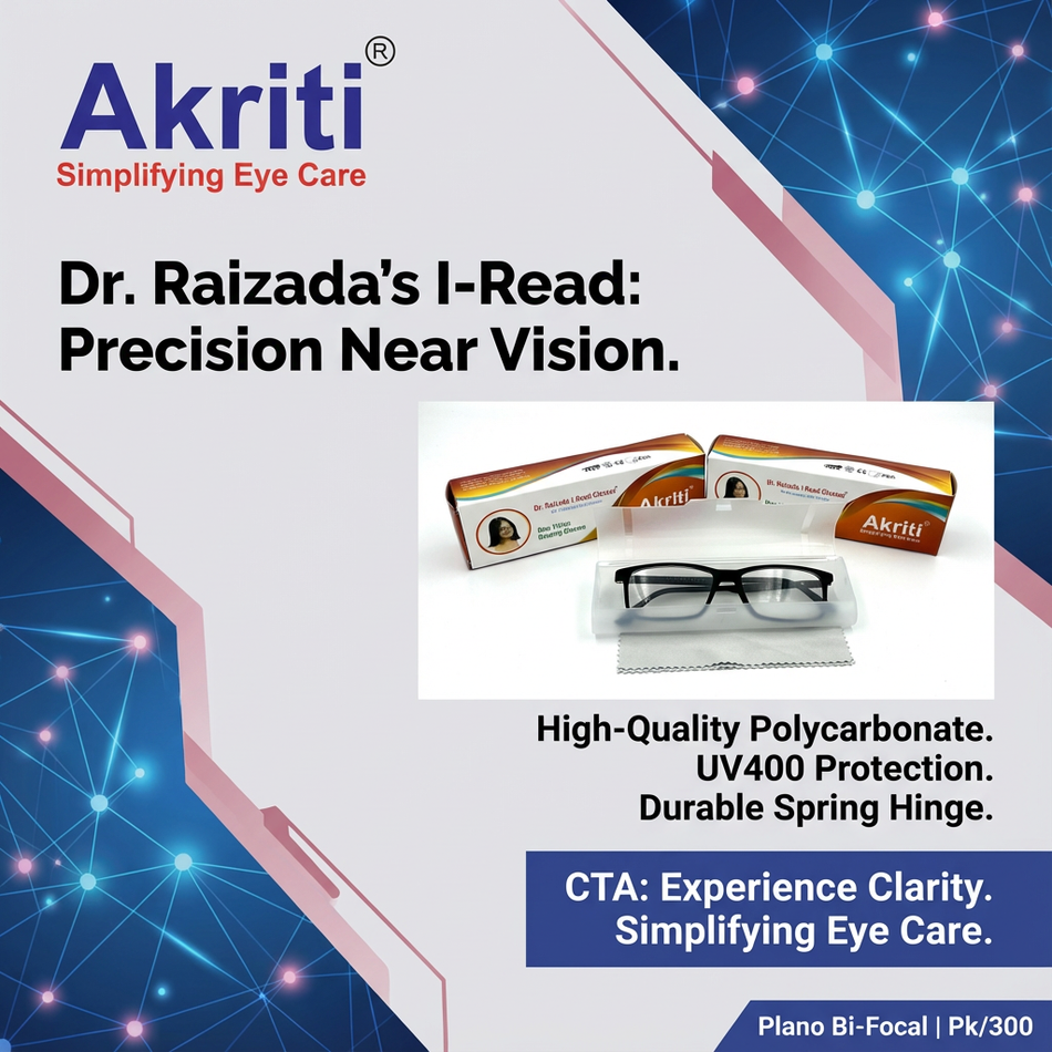 Plano Bi-Focal Near Vision Reading Glass +2.50D  Pk/300